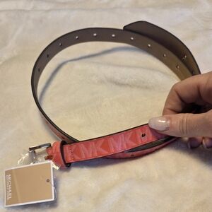 Michael Kors Pink Logo Skinny Belt